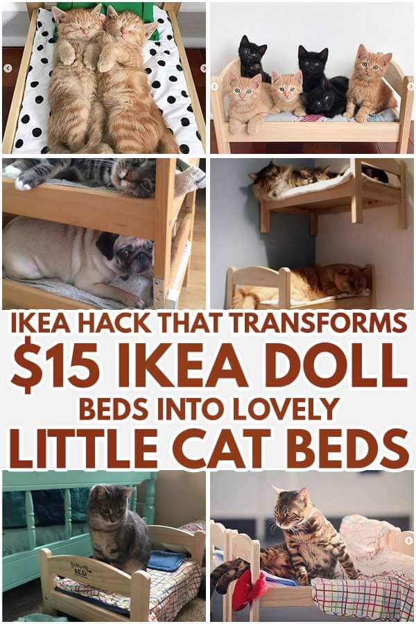 Ikea Hack That Transforms $15 Ikea Doll Beds Into Lovely Little Cat Beds