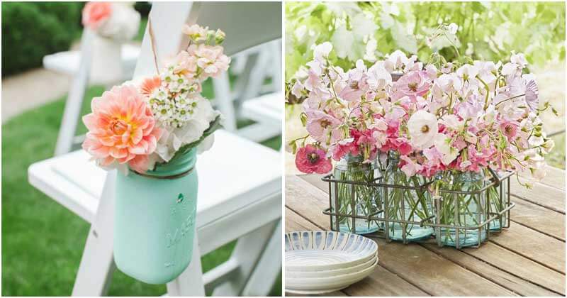Summer Flower Arrangements From Mason Jars