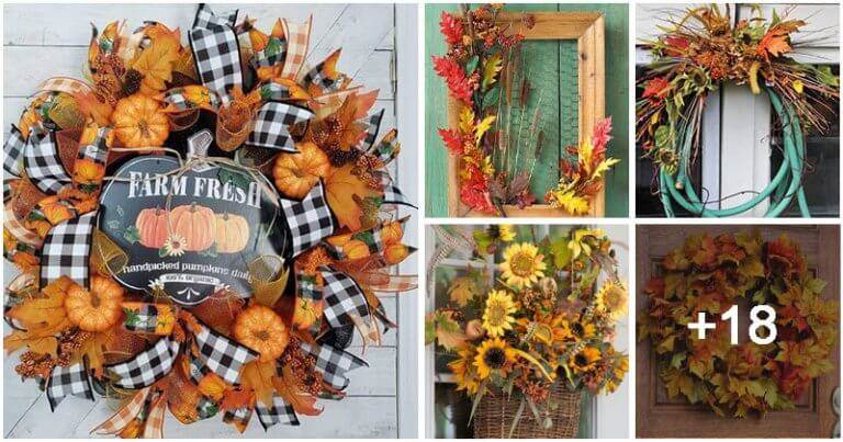 23 Easy To Make Fall Wreath Ideas