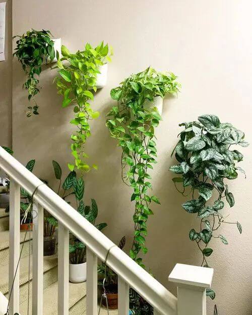 18 Inspiring Green Indoor Gardens On The Staircase - 119