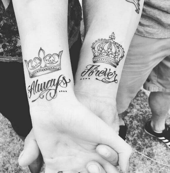 Top 35 Unique King And Queen Crown Tattoo Designs For Couples To Try - 227