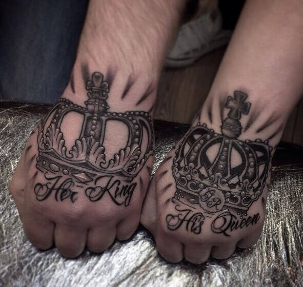 Top 35 Unique King And Queen Crown Tattoo Designs For Couples To Try - 233