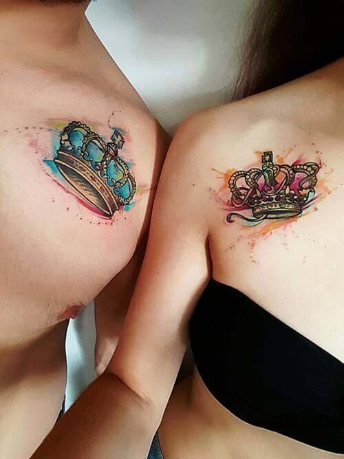 Top 35 Unique King And Queen Crown Tattoo Designs For Couples To Try - 251