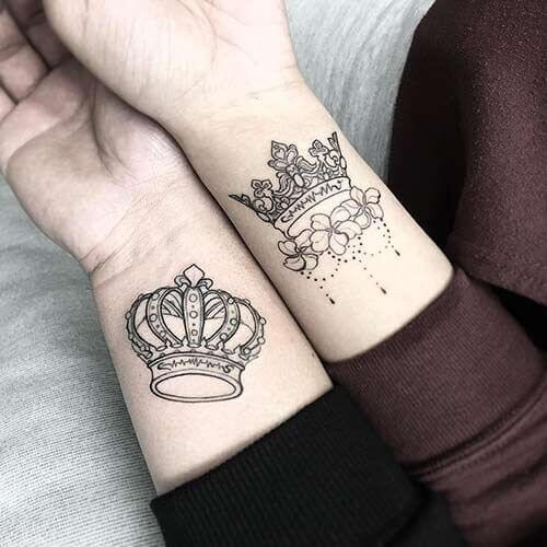 Top 35 Unique King And Queen Crown Tattoo Designs For Couples To Try - 271
