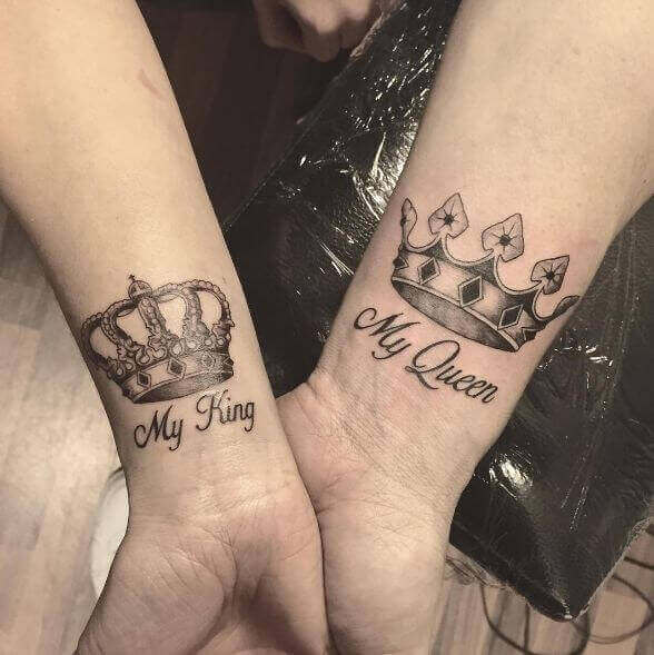 Top 35 Unique King And Queen Crown Tattoo Designs For Couples To Try - 219