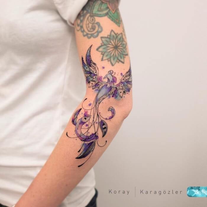 Explore Koray Karagözler's Artistic Watercolor Tattoo Collection - 201