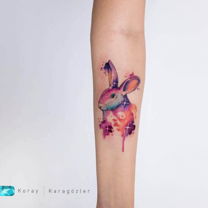 Explore Koray Karagözler's Artistic Watercolor Tattoo Collection - 205