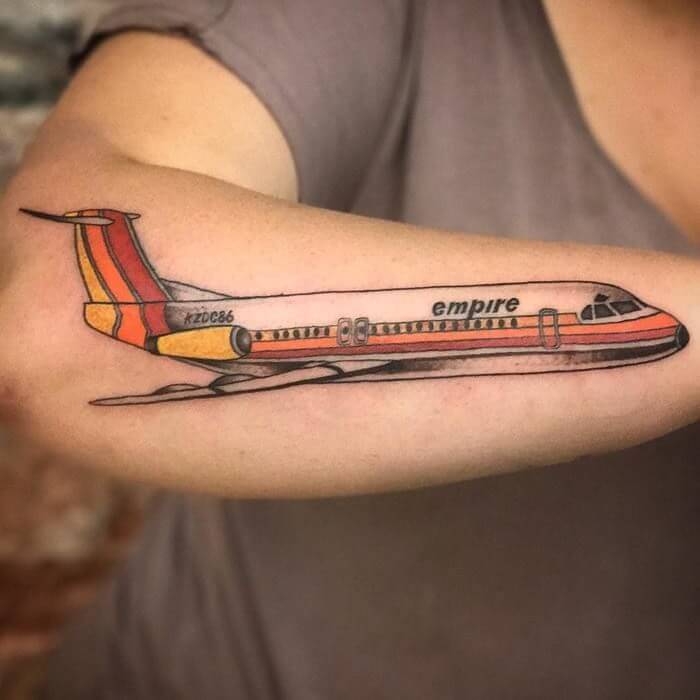 Look At The Most Attractive Airplane Tattoo Specifically Designed For Travel Lovers - 143