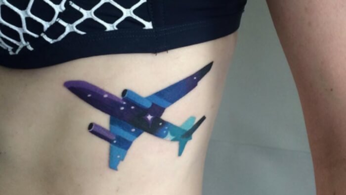 Look At The Most Attractive Airplane Tattoo Specifically Designed For Travel Lovers - 127