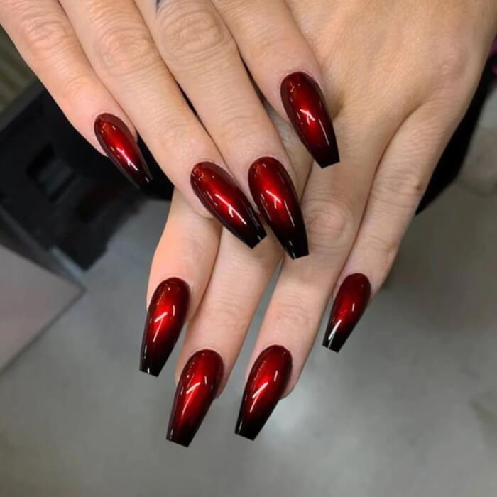 Top 10 Rubicund Coffin Nails That’ll Pervade Your Mind With The Sweet Aroma Of Roses - 143