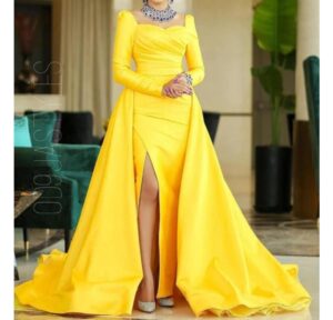 Top Dazzling Yellow Aso Ebi Outfits For African Women That’ll Make Your Eyes On Stalks - 93