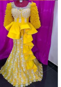 Top Dazzling Yellow Aso Ebi Outfits For African Women That’ll Make Your Eyes On Stalks - 105