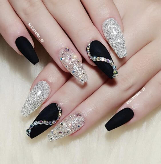 Back And Silver Coffin Nails