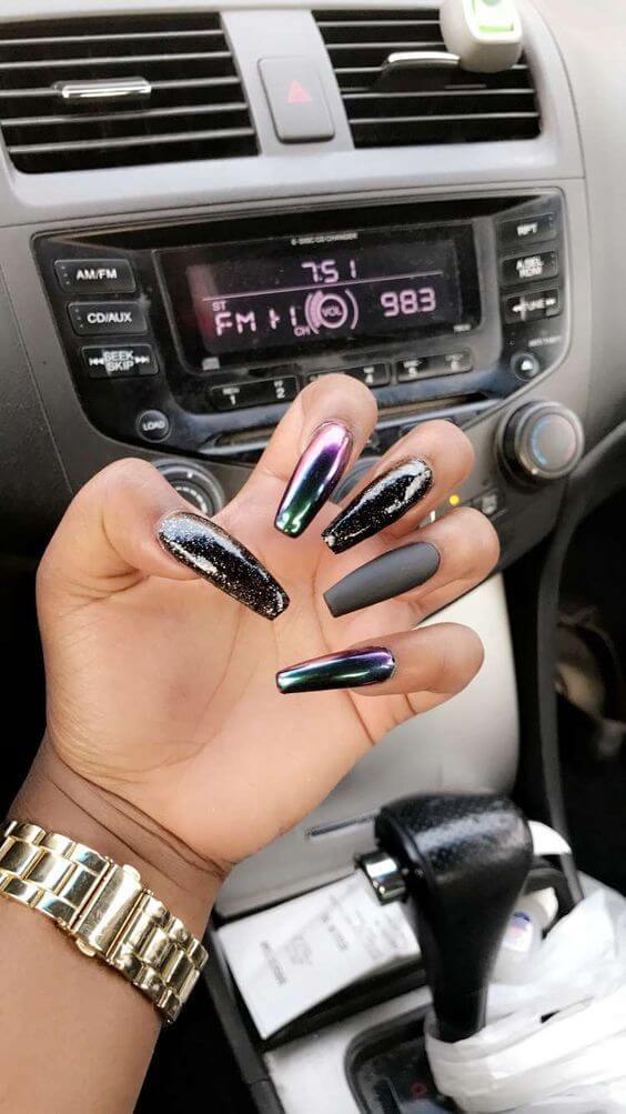 10+ Impressive Black Coffin Nails You Can Sport This Year