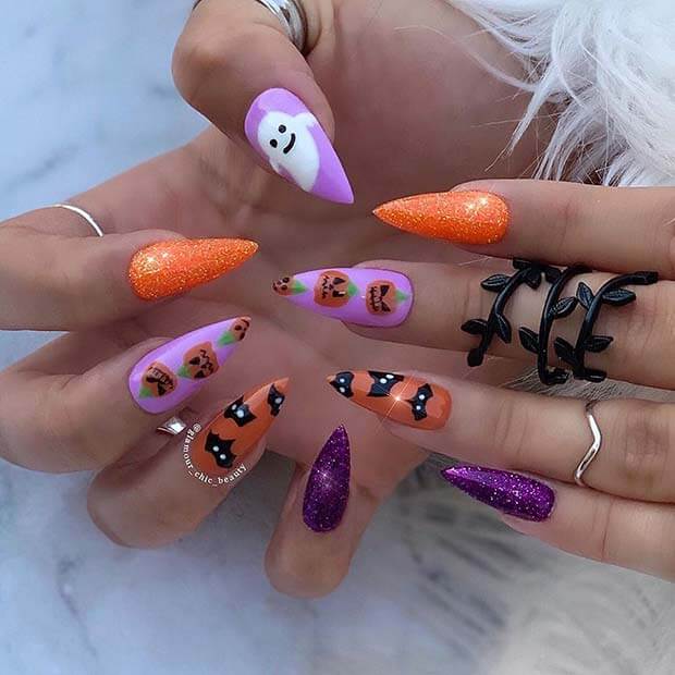 Cute Halloween Acrylic Nails