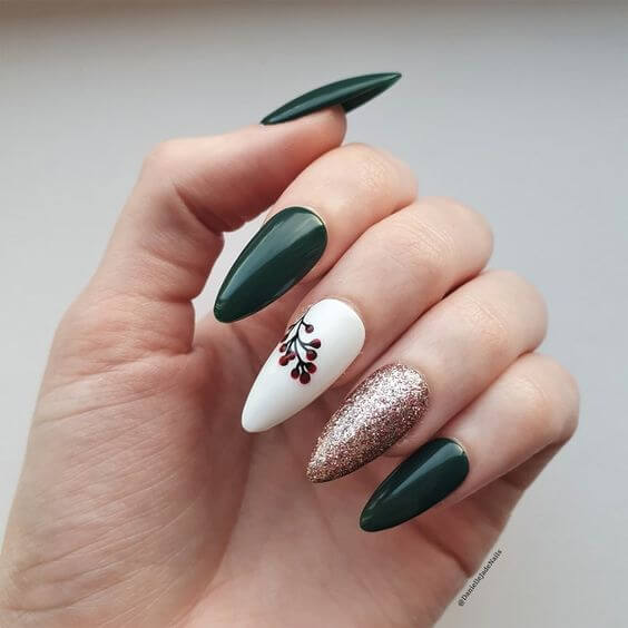 Simple Green Christmas Nails