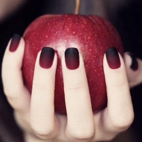 Burgundy And Black Nails