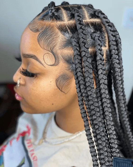 Large Knotless Braids