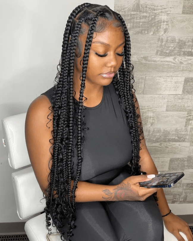 Romantic Jumbo Braids with Cascading Spirals 