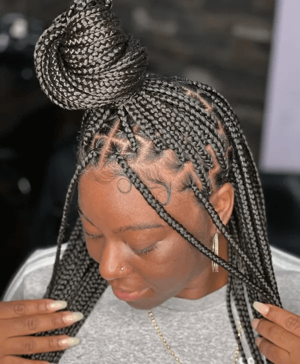 Half-Up Half-Down Knotless Braids 