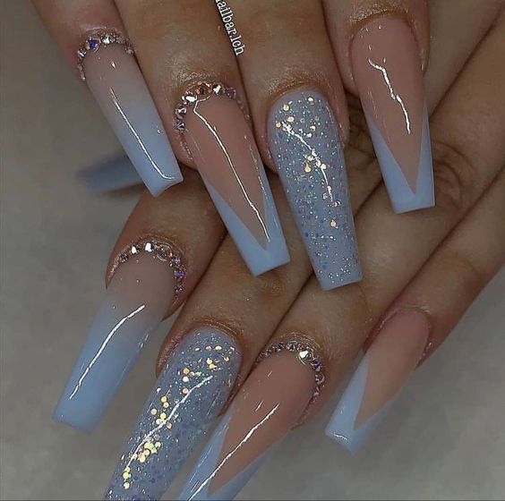 Light Blue Ombre Nails