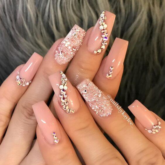 Ombre Nails With Diamonds