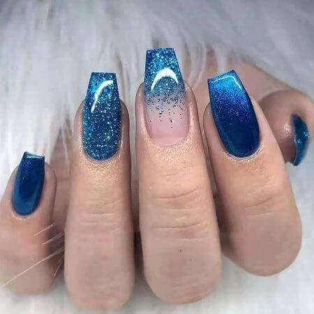 Blue Ombre Nails