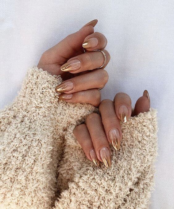 Gold Ombre Nails