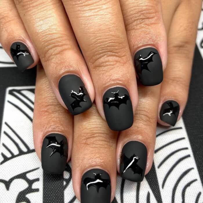 Matte Black Nails