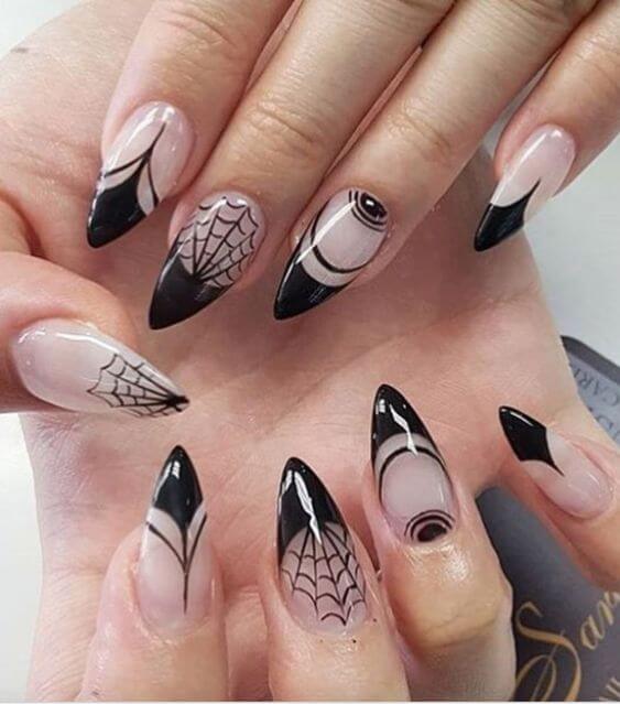 Black Spiderweb Nails