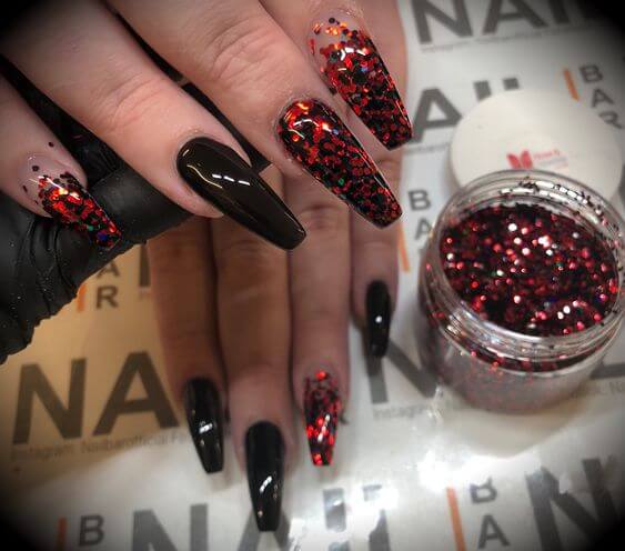 Black And Red Halloween Nails