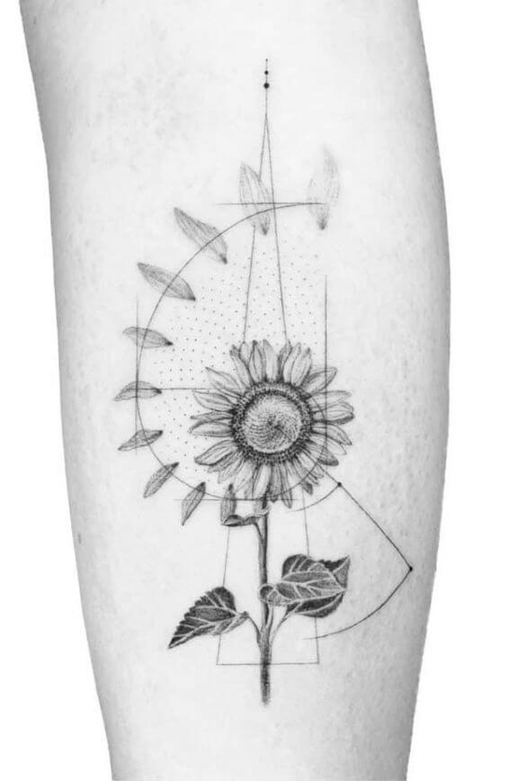 Sunflower Fibonacci Tattoo