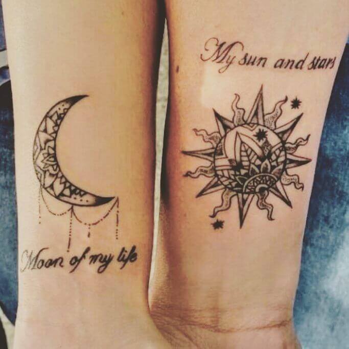 sun and stars tattoo