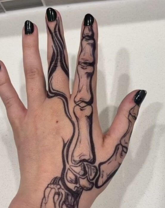 Bone Hand Tattoo