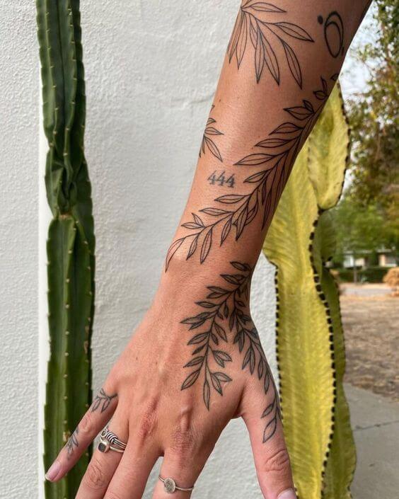 Vine Hand Tattoo