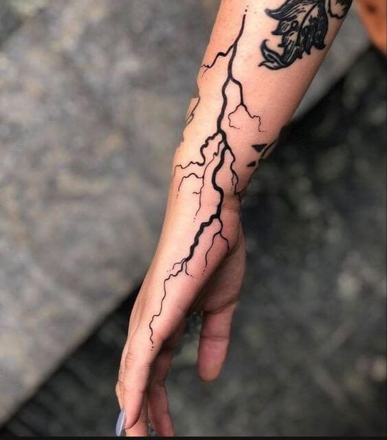 Lightning Hand Tattoo