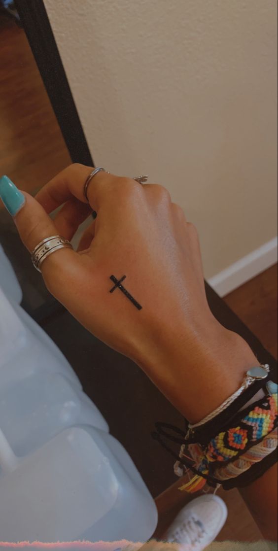 Cross Hand Tattoo