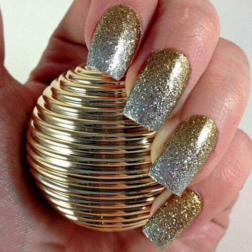 Silver And Gold Nails