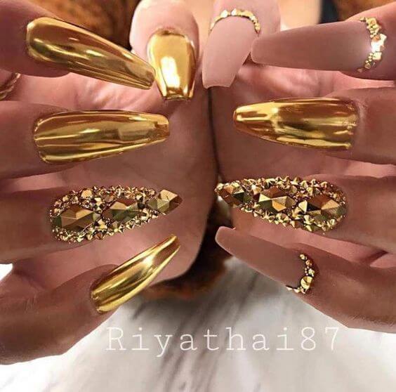 Chrome Gold Nails