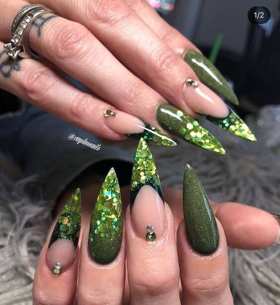 Green Dip Nails