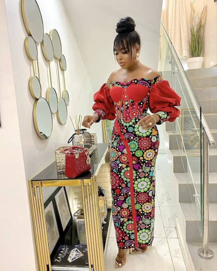 Off Shoulder Ankara Dress