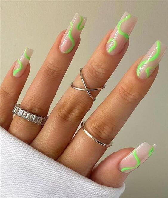 Neon Green Nail Design