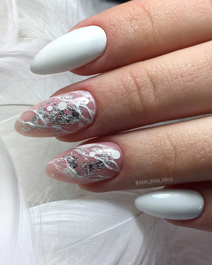 White Nails For Wedding