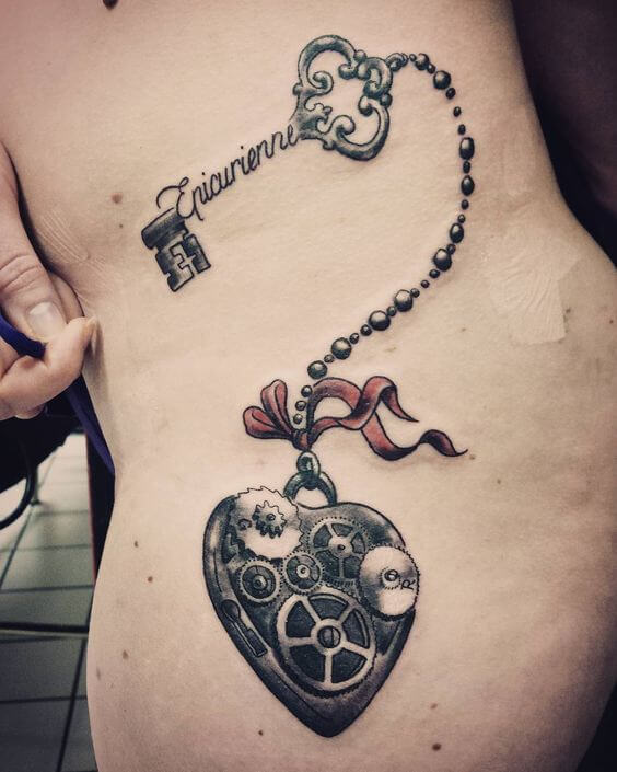 Lock and Key Aries Tattoo 