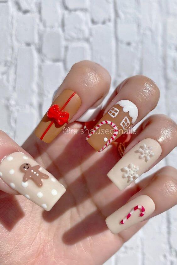 Christmas Nails Candy Cane