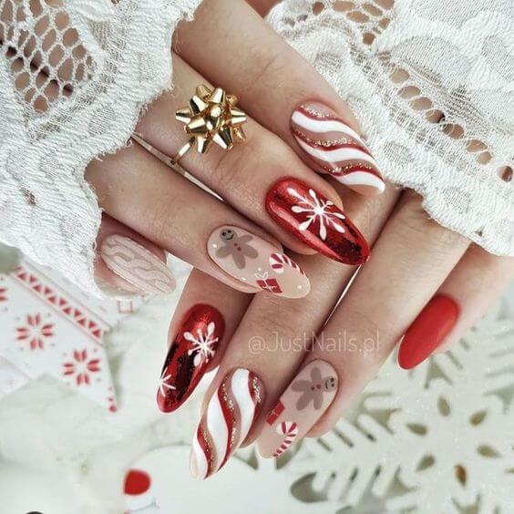 Cute Short Red Nails