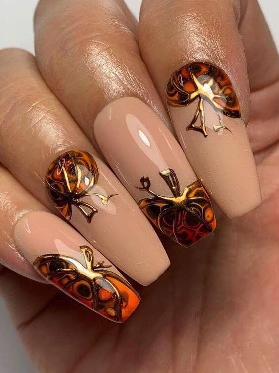 fall chrome nails