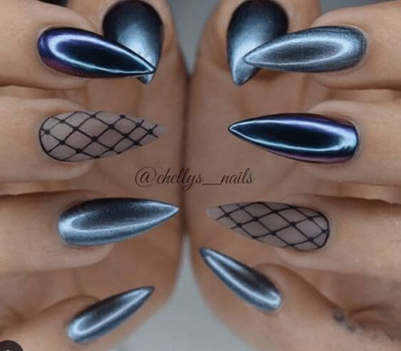 black chrome nails