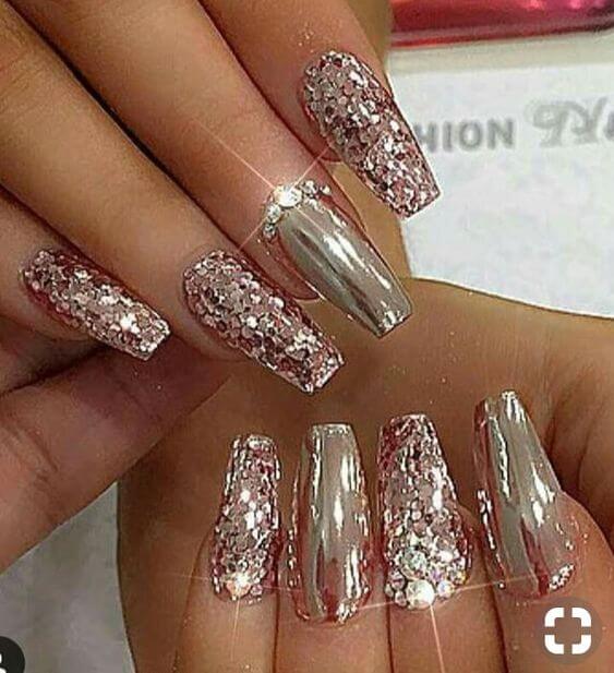 gold chrome nails