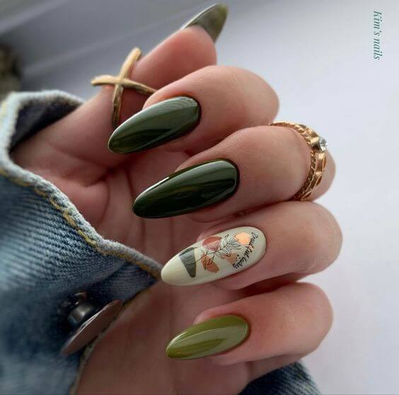 Different Shades Of Green Nails